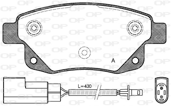 OPEN PARTS Комплект тормозных колодок, дисковый тормоз BPA1252.02